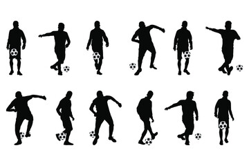 Set of football, soccer players, Football, soccer, players silhouette © Creative-Village