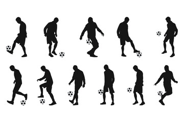 Set of football, soccer players, Football, soccer, players silhouette © Creative-Village