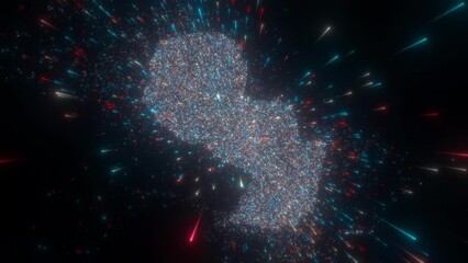 Abstract map of Paraguay. High quality 4k footage