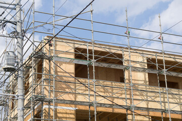 建設現場　 木造住宅 　足場
