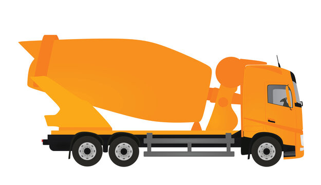 Yellow mixer truck. vector illustration