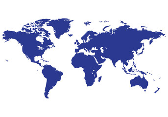 Fototapeta na wymiar world map on the white isolated background