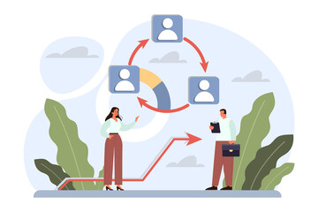 Employee adaptation concept. Company newcomers adaptation, new team