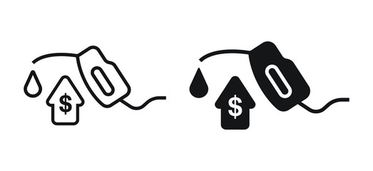 Rising fuel prices / Fuel nozzle icon for web and print isolated on white background