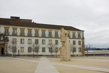 Fototapeta na wymiar Monument to John III (King of Portugal in the 16th century) at Coimbra University, Portugal 