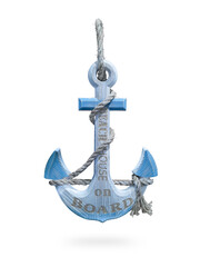 wooden decorative anchor. Isolated object on a white background. © Надежда Д