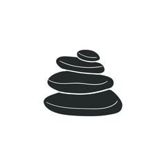 Pile Stone Icon Silhouette Illustration. Relax Vector Graphic Pictogram Symbol Clip Art. Doodle Sketch Black Sign.