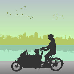 Obraz na płótnie Canvas bike trailer for children