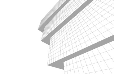 Modern architecture 3d drawing