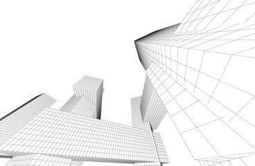 Fototapeta premium Modern architecture 3d drawing