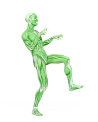 average man muscle maps is doing a halloween pose