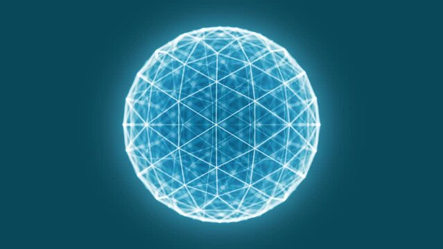 3d Sphere Model Spinning For Corporate Business Graphic/ 4k animation of an abstract corporate business background with 3d circle logo spinning and looped