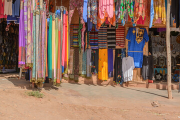 Colored shop for tourist in Ksar of Ait-ben-Haddou.