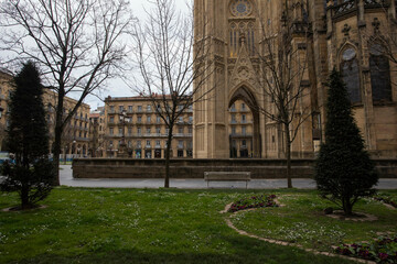 court yard of Good Shepherd of San Sebastian Cathedral in Spain