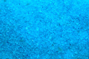 Blue bath salt crystals. Background, texture, wallpaper.	