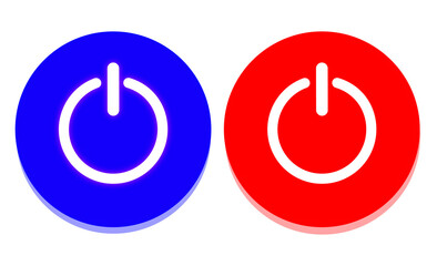Power Button Icon. On/Off switch symbol in modern style for website and mobile app Vector Illustration. Power Button logo in two color