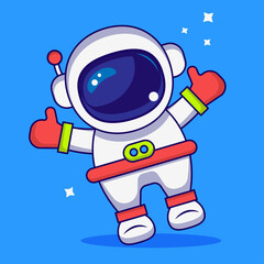 Vector Astronaut, Space suit isolated on Blue Background