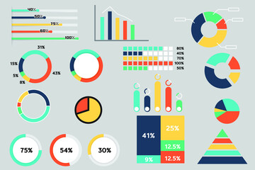 Vector percentage infographic. Template for diagram, graph, presentation and round chart. Business concept, parts, steps or processes.