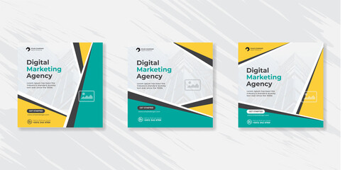 Fototapeta premium Digital business marketing social media post template.