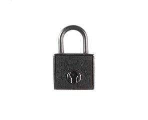 iron black padlock isolated on white background