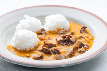 kidney stew with white rice
