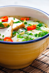 Vieatnamese soup pho with chicken meat