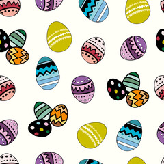 seamless pattern with easter eggs
