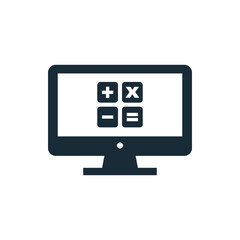 Monitor, LCD, LED Calculator Icon Design Template Elements