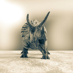 triceratops is angry on snow background © DM7