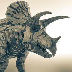 triceratops is happy and smiling on snow background © DM7