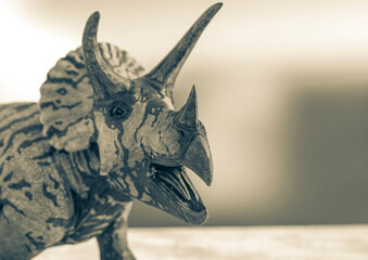triceratops on snow background close up with copy space © DM7