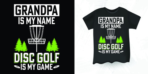 Best Grandpa By Par Funny Father's Day Golf Disc Sports Player Vintage Disc Golf T-shirt Design