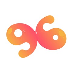 number 96 colored liquid design