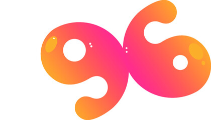 number 96 colored liquid design