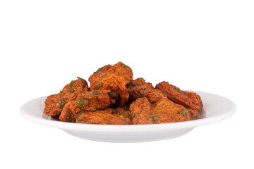 fried fish paste balls isolated on white background thai