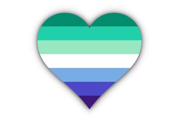 Bandera Gay en corazón - obrazy, fototapety, plakaty
