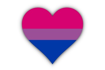 Bandera Bisexual en corazón