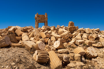 Temple of Bel, an ancient temple in Palmyra, Syria. The temple was destroyed by ISIL during Syrian...