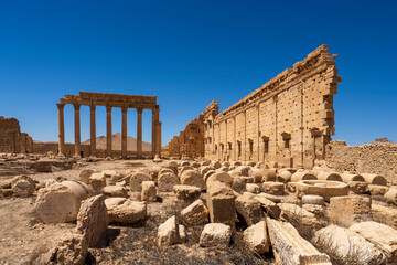 Fototapeta na wymiar Temple of Bel, an ancient temple in Palmyra, Syria. The temple was destroyed by ISIL during Syrian civil war.