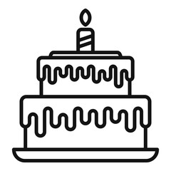 Surprise cake icon outline vector. Gift present