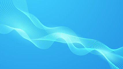 abstract smooth curve line on blue gradient lighting color background with for website banner and poster or decorative presentation and modern graphic design