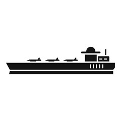 Fototapeta na wymiar Weapon carrier ship icon simple vector. Navy battleship