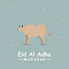 Fototapeta na wymiar happy eid al Adha illustration with cows 