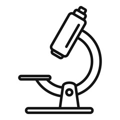 School microscope icon outline vector. Examination check - obrazy, fototapety, plakaty