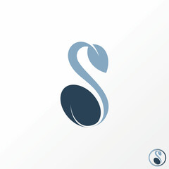 Unique and simple letter or word S like plant seed with leaf image graphic icon logo design abstract concept vector stock. Can be used as a symbol related to botanical or nature