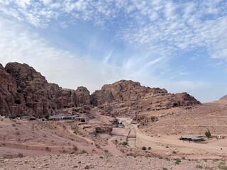 Fototapeta na wymiar Overview of main trail Petra, Jordan. High quality photo