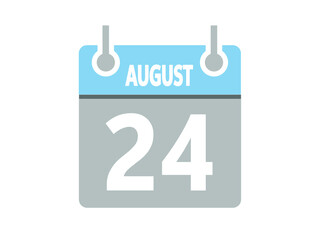 August 24. Vector flat daily calendar icon. Date, day, month and holiday for august.