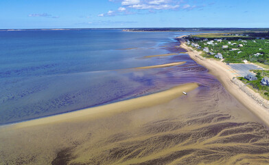 Aerial of First Encounter Beach at Eastham, Cape Cod