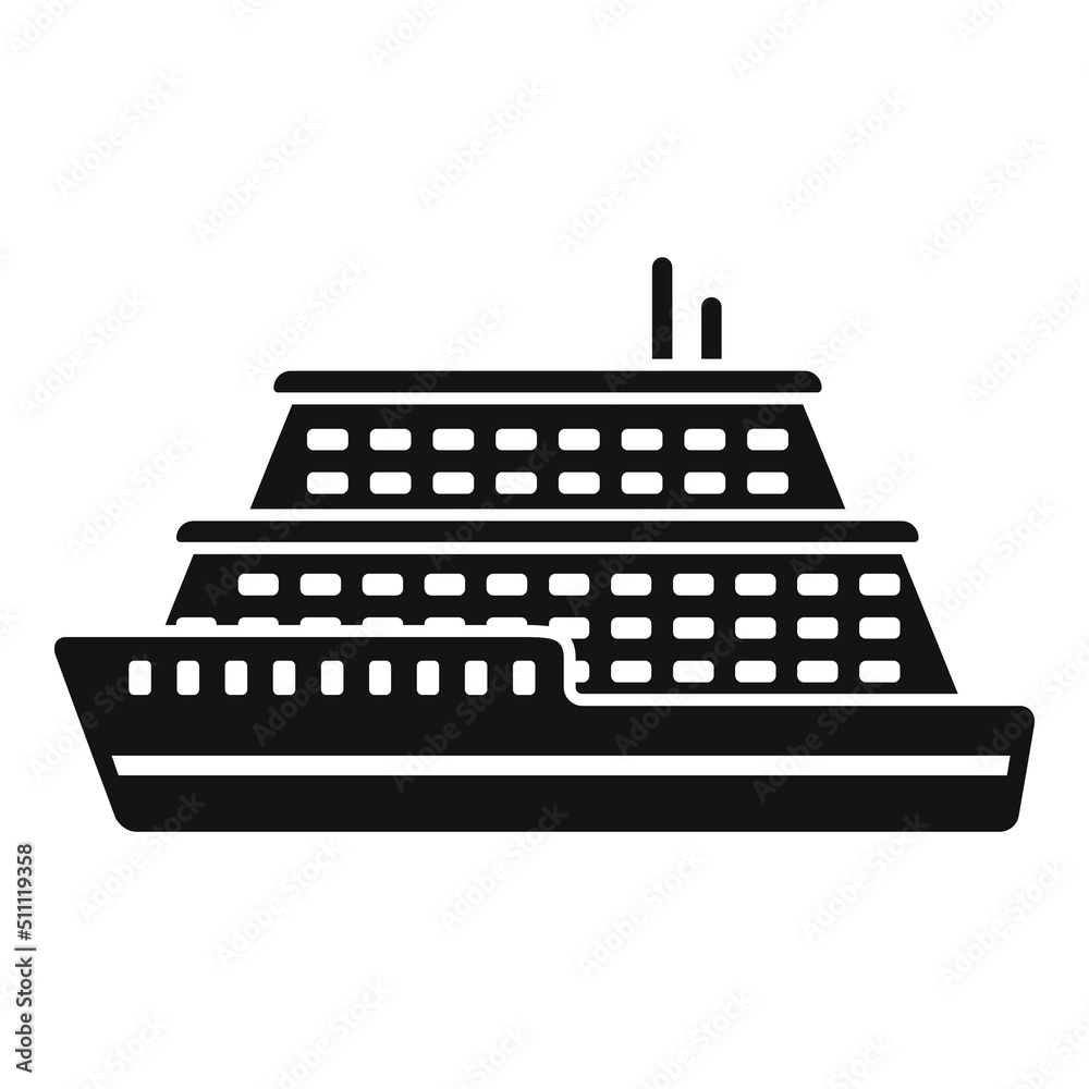 Wall mural cargo ferry icon simple vector. river ship