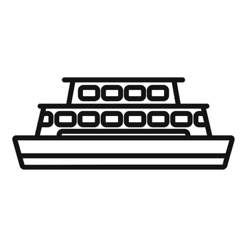 recommend clip art: Ferry boat icon outline vector. Water sea